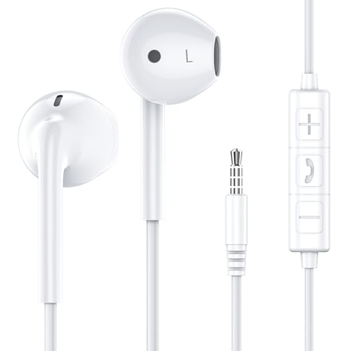 Wired Earbuds with Microphone,Wired Earphones in Ear Headphones HiFi Stereo - color: White, size: 1 pack