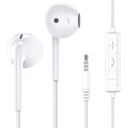 Wired Earbuds with Microphone,Wired Earphones in Ear Headphones HiFi Stereo - color: White, size: 1 pack