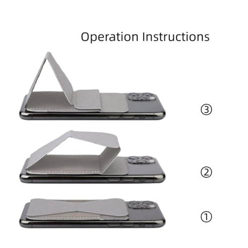 Magnetic Wallet for MagSafe with Stand, RFID Blocking, 2 Card Holder, Slim Leather, Compatible with iPhone 17 16 15 14 13 12 Series - color: Grey small support