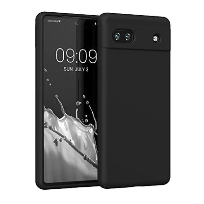 kwmobile Case Compatible with Google Pixel 6a Case - TPU Silicone Phone Cover with Soft Finish - Black Matte - color: black matte, size: Pixel 6a