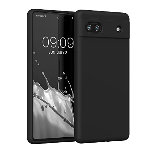 kwmobile Case Compatible with Google Pixel 6a Case - TPU Silicone Phone Cover with Soft Finish - Black Matte - color: black matte, size: Pixel 6a