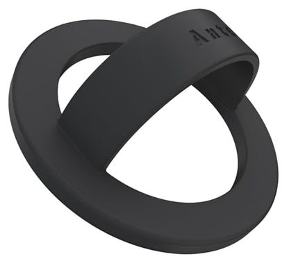 Anteel 마그네틱 실리콘 링 그립 폰 홀더, 강력한 자석 인력, 편안하고 휴대용, Magsafe 폰 케이스용 탈착식 손가락 루프 그립(블랙) - color: 블랙.