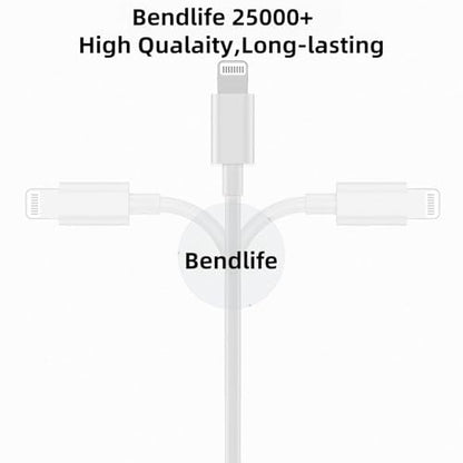 for Extra Long USB C to Lightning Cable 13FT 27W Fast Charging 2 Pack - color: White, size: 13 feet/4 meters