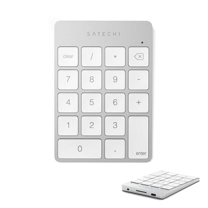 Satechi Slim Aluminum Bluetooth Keypad, USB-C Rechargeable, Silver - color: Silver, size: USB-C