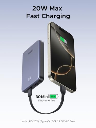 UGREEN 10000mAh 22.5W PD3.0 Compact Power Bank for iPhone 18 Pro Galaxy S25