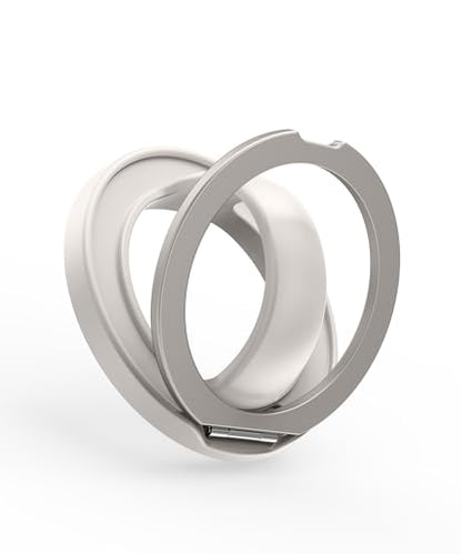 Magnetic Phone Grip, 360° Rotation & 180° Flip Universal Phone Ring Stand, Silicone Phone Ring Holder for Back of Phone for iPhone 17/16/15/14/13/12 Pro Max/Plus, Stone - color: Stone