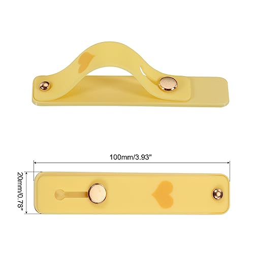 MECCANIXITY 2 Pcs Phone Loop Finger Holder Silicone Phone Strap Grip Holder Cell Phone Grip Stand for Most Smartphones Light Yellow,Clear - color: Light Yellow,Clear