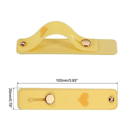 MECCANIXITY 2 Pcs Phone Loop Finger Holder Silicone Phone Strap Grip Holder Cell Phone Grip Stand for Most Smartphones Light Yellow,Clear - color: Light Yellow,Clear