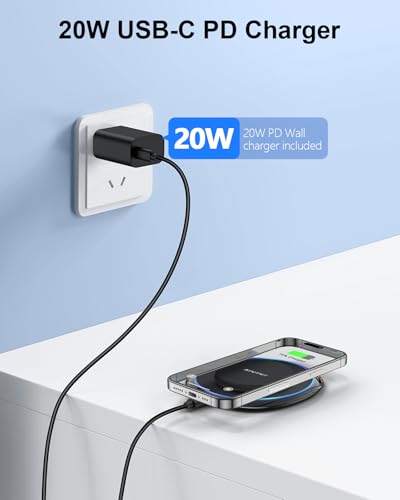 NANAMI Magnetic Wireless Charger Pad for iPhone & AirPods with 20W PD - color: Black