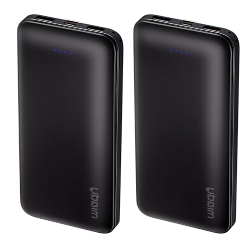 Miady 2-Pack Portable Charger 10000mAh Power Bank 22.5W Travel Battery Pack - color: Black+Black