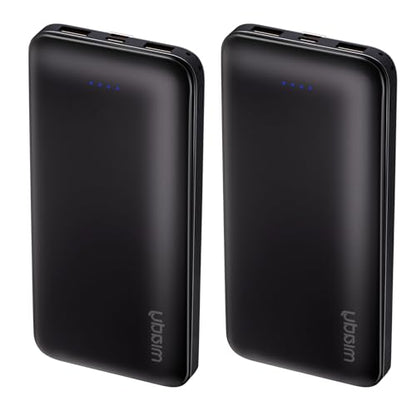 Miady 2-Pack Portable Charger 10000mAh Power Bank 22.5W Travel Battery Pack - color: Black+Black