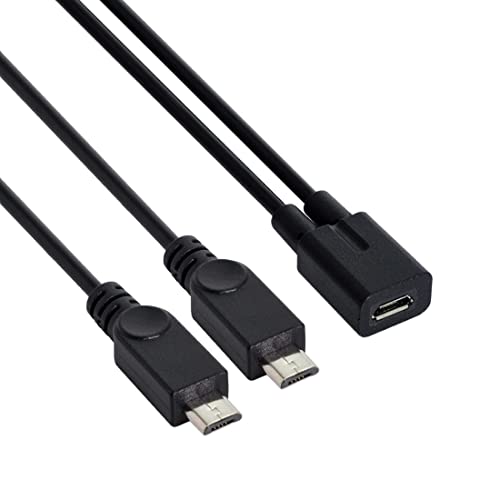 chenyang Micro USB Splitter Cable,1 Micro USB Female to 2 Micro USB Male Y‑Cable,Dual Port Charging Cord for Two Micro USB Devices,Only for Charging,Not Data Sync - style: Dual Micro USB