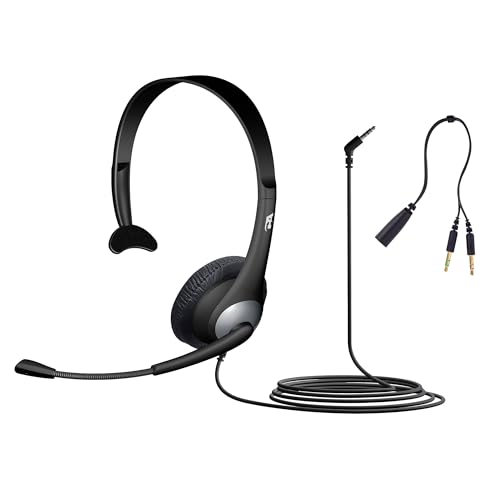 Cyber Acoustics AC-104 Mono Headset with Ambidextrous Boom Mic - style: Mono Headset