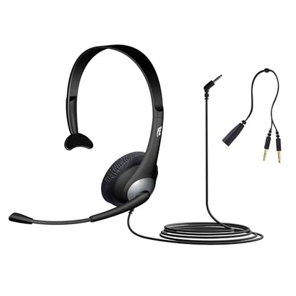 Cyber Acoustics AC-104 Mono Headset with Ambidextrous Boom Mic - style: Mono Headset