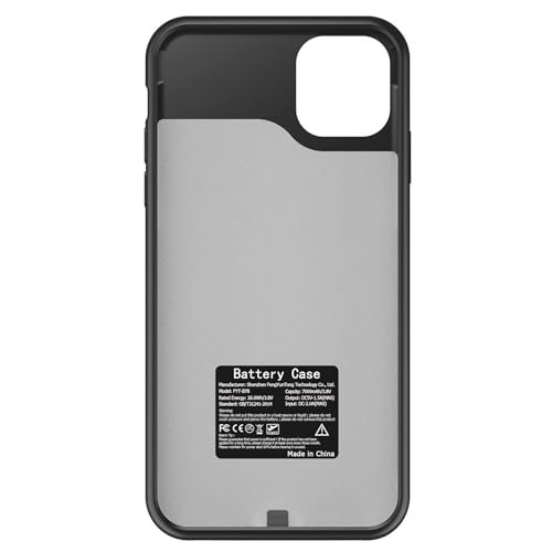 Battery Case for iPhone 11, 7000mAh Slim Portable Rechargeable Smart Protective Pack Cover Power Bank Charging Case Compatible with iPhone 11 (6.1 inch) Extended Battery Charger Cover(Black) - size: iPhone 11-7000mAh