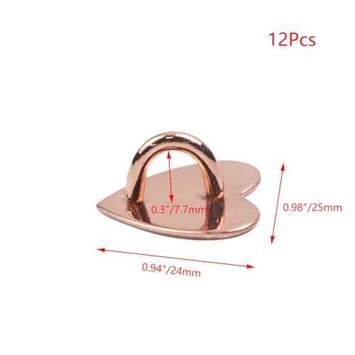 12Pcs Phone Charm Hook Adhesive (Heart Shaped, Rose Gold) - color: Rose Gold