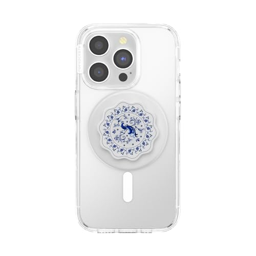 PopSockets Phone Grip for MagSafe, Magnetic Holder- Peacock Saucer - color: Peacock Saucer, style: MagSafe