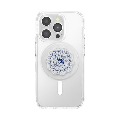 PopSockets Phone Grip for MagSafe, Magnetic Holder- Peacock Saucer - color: Peacock Saucer, style: MagSafe