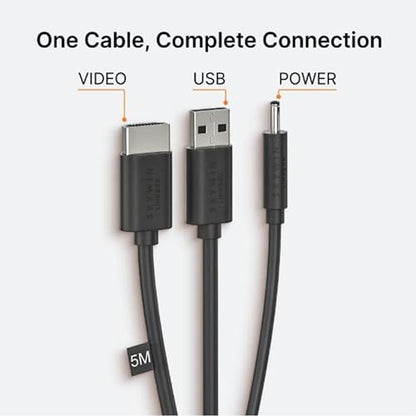 Skywin 3 in 1 Flat HTC Vive Compatible Cable - 5 Meters / 16 Feet - Black - size: 5 Meter, style: Flat