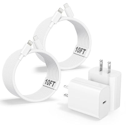 10FT Extra Long Braided iPhone Charger Fast Charging, 2Pack Lightning Cable - size: 2Pack 10FT
