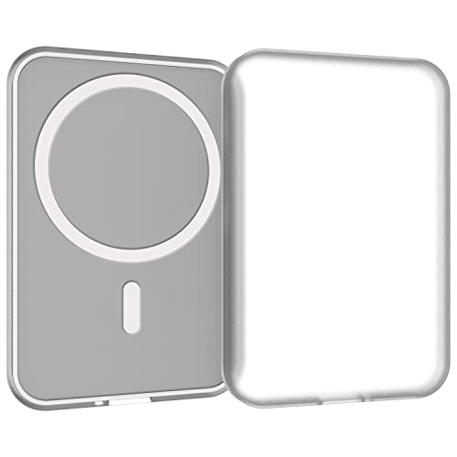 Puxicu Clear Case Compatible with Magsafe Battery Pack, Slim Design Matte TPU Rubber Soft Skin Silicone Protective Cover for Magsafe Battery Pack - 2 Pack (Black+Clear)