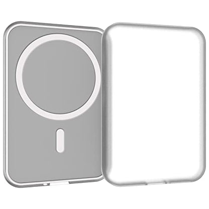 Puxicu Clear Case Compatible with Magsafe Battery Pack, Slim Design Matte TPU Rubber Soft Skin Silicone Protective Cover for Magsafe Battery Pack - 2 Pack (Black+Clear)