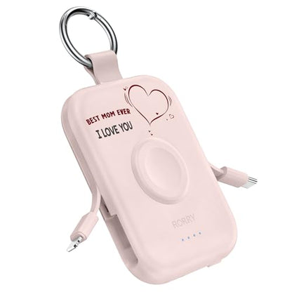 RORRY CharmGo Portable Charger, 5000mAh Portable Charger Power Bank - color: Mom-Pink