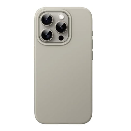 JETech Silicone Case for iPhone 15 Pro, Natural Titanium | Silky Soft Touch, Shockproof Protection, Scratch Resistant, Microfiber Lining - color: Natural Titanium, size: iPhone 15 Pro
