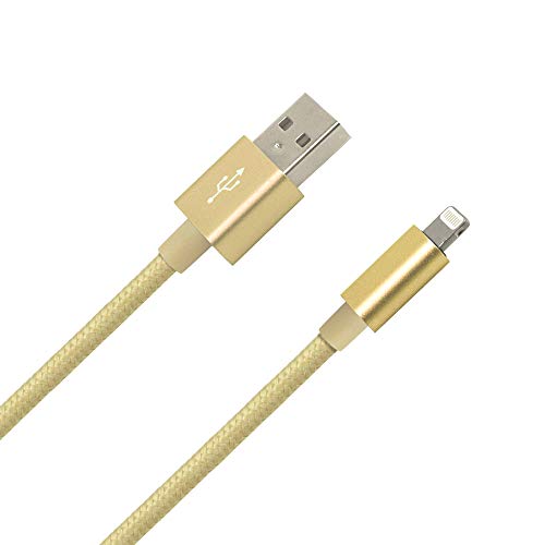 3FT Fast Charging Lightning Cable,Apple MFi Certified USB to Lightning Charger + Sync Cable Compatible with iPhone 11/11 Pro/11 Pro MAX/XS/XS MAX/XR/X/8/8 Plus/7/7 Plus/MacBook (B/Gold) - color: B/Gold
