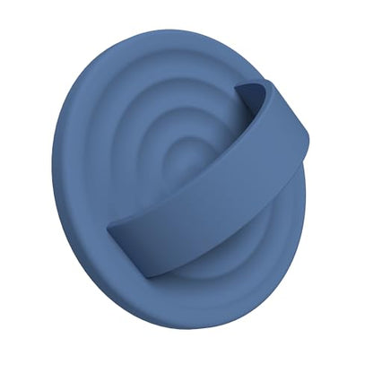 Upgraded Magnetic Phone Grip, Liquid Silicone Soft and Portable, Removable Finger Loop Ring Grip Holder for iPhone, Strong Magnetic Attraction, Compatible with MagSafe Phone Case, Azure Blue - color: Azure Blue