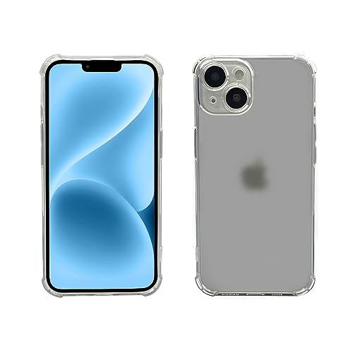 1PC Clear Soft TPU Silicone Case for iPhone 15 | Clear Flexible Back Cover Made of Soft TPU/Silicone Rubber with Precise Rear Camera Cutouts - color: For iPhone 15