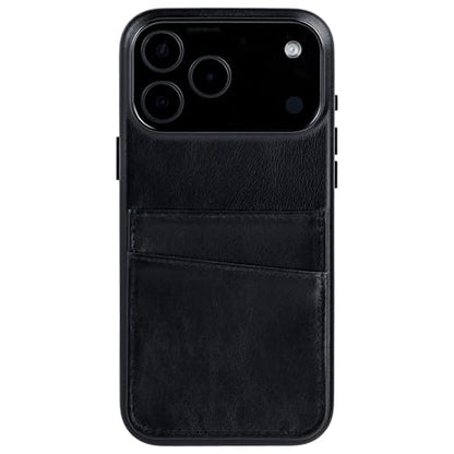 Dockem Genuine Leather Card Case for iPhone 17 Pro Max with Camera Control Button and Stitched-on Wallet with 2 Holder Slots (Black, M2GL) - color: Black, size: 17 Pro Max