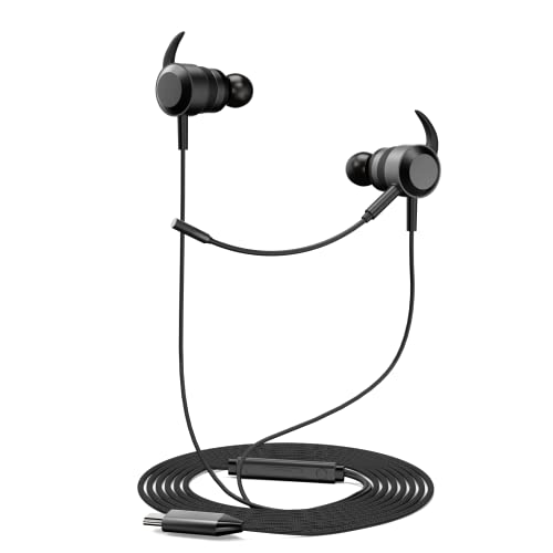 USB C Wired Ear Buds - High Fidelity Stereo Studio in-Ear Headphones with Mic - Noise Cancelling Microphone - Integrated Mute and Volume Control - style: Gaming Headsets