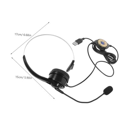 DOITOOL Single Ear Headset with Microphone, USB Computer Earphone
