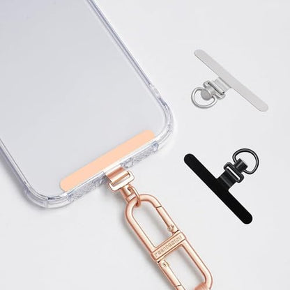 Phone Tether Tab, 360° Rotation Ultra-thin 0.2mm Bending Design Universal Stainless Steel Phone Lanyard Tab Without Adhesive,Metal Phone Lanyard Replacement Patch for Cell Phone (Silver) - color: H