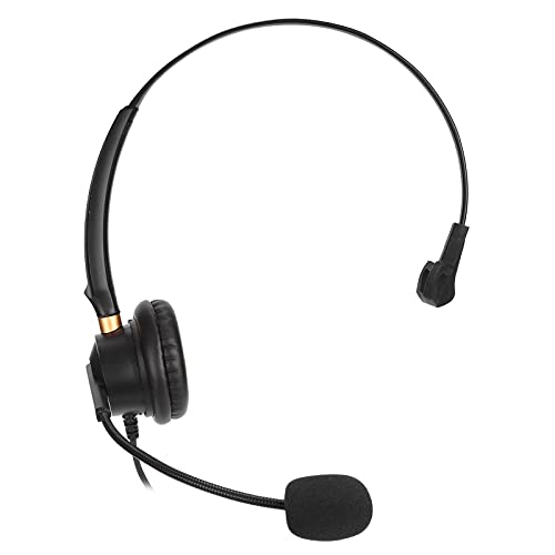 RiToEasysports Noise Cancelling Headset, Lightweight Comfortable Single Ear Telephone Headset 2.5mm Wired for Landline Phones for Call Center Agents Office Workers Customer Service Professionals