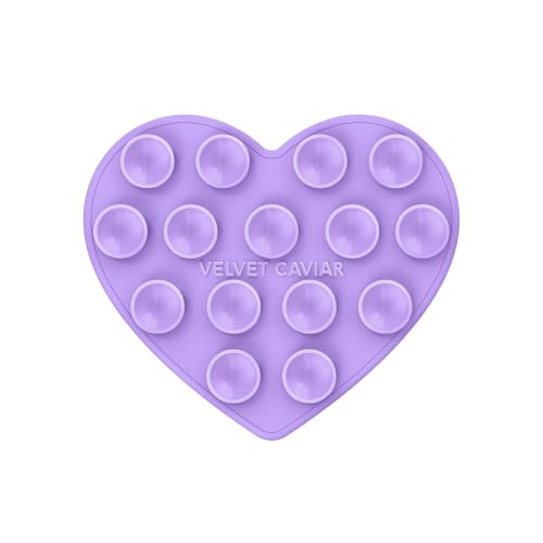 Velvet Caviar Suction Cup Phone Case Mount Compatible with MagSafe Devices Only - Magnetic Silicone Sticky Phone Grip Holder for iPhone Back of Phone - Mirror Gripper (Purple Heart) - color: Purple Heart