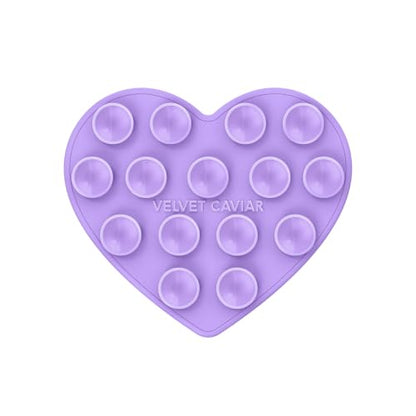 Velvet Caviar Suction Cup Phone Case Mount Compatible with MagSafe Devices Only - Magnetic Silicone Sticky Phone Grip Holder for iPhone Back of Phone - Mirror Gripper (Purple Heart) - color: Purple Heart