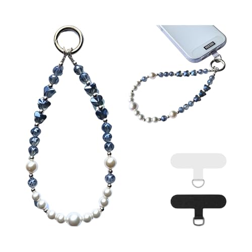Elegance of the Sea: Pearl & Crystal Original Design Phone Charm with 2 Tether Tabs – Stylish, Durable, and Hands-Free Phone Chain – Compatible with iPhone, Samsung, Pixel & More - color: 06 Elegance of the Sea: Pearl & Crystal