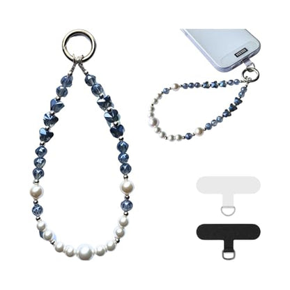 Elegance of the Sea: Pearl & Crystal Original Design Phone Charm with 2 Tether Tabs – Stylish, Durable, and Hands-Free Phone Chain – Compatible with iPhone, Samsung, Pixel & More - color: 06 Elegance of the Sea: Pearl & Crystal