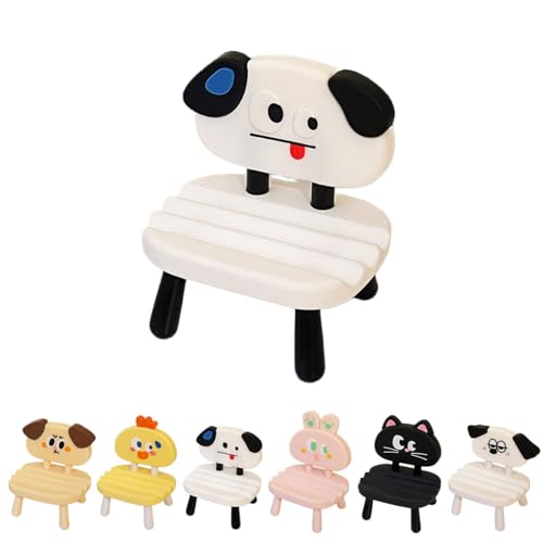 Super Cute Funny Face Animal Chair Cell Phone Stand, Adjustable Mobile Phone Support‌ Holder‌ Cellphone Mount‌ for Desk, Compatible with Phone 17 16 15 14 13, Smartphone, Pad, Tablet-White Dog - color: White Dog