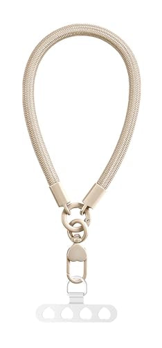 Phone Wrist Strap Lanyard Hand Wristlet with 360° Rotating Clip Stainless Steel Tether Buckle Finger Grip Strong Durable Anti-Tangle Universal for iPhone 17 Pro Camera Keychain Travel Beige - color: Beige