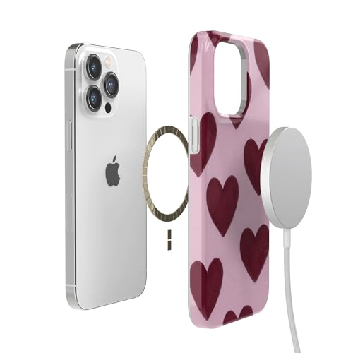 Casely iPhone 14 Pro Case | Whole Lotta Love | Plum Hearts | Compatible with MagSafe | Classic Ultra Slim Design - color: Whole Lotta Love | Plum Hearts, size: iPhone 14 Pro