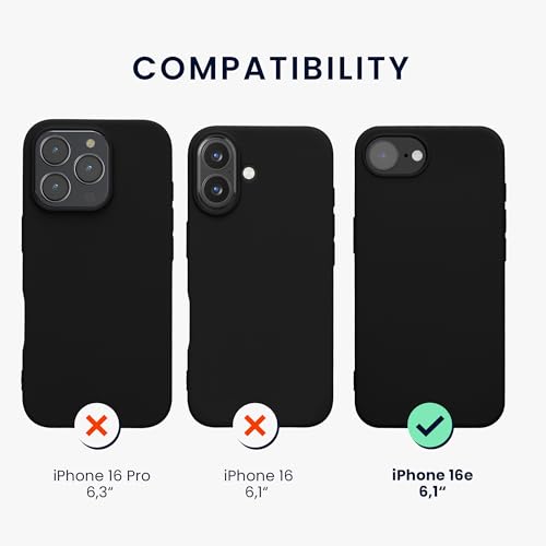 kwmobile Case Compatible with Apple iPhone 17e / iPhone 16e Case - Slim Protective TPU Silicone Phone Cover - Black Matte - color: black matte, size: iPhone 17e / iPhone 16e