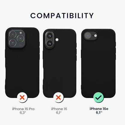 kwmobile Case Compatible with Apple iPhone 17e / iPhone 16e Case - Slim Protective TPU Silicone Phone Cover - Black Matte - color: black matte, size: iPhone 17e / iPhone 16e