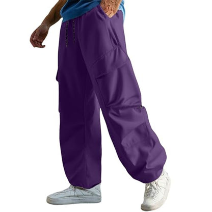 Men Cargo Pants Ripstop Heavy Duty Tactical Water Resistant Deep Pockets Job Site Utility BDU Tactical Pants for Men - color: A Purple, size: XX-Large