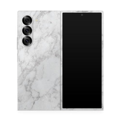 Glossy Glitter Phone Skin Compatible with Samsung Galaxy Z Fold 6 - Frost Marble - Premium 3M Vinyl Protective Wrap Decal Cover - Easy to Apply | Crafted in The USA by MightySkins - color: Frost Marble, style: Glossy Glitter Finish