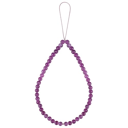 Natural Semi-Precious Gem Stones Beaded Phone Charm - style: Amethyst