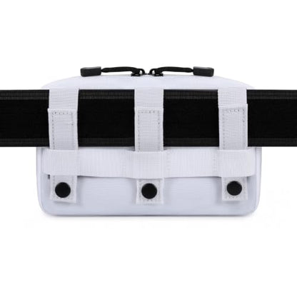 FRTKK Tactical Molle Admin Pouch Utility Laser Cut EDC Tool Pouch Bag Horizontal Modular Pouches Include US Flag Patch and Keychain - color: White