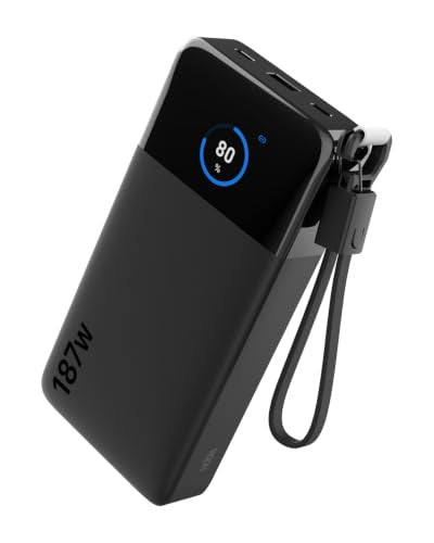 NOBIS Laptop Power Bank, 25000mAh Portable Charger with 187W Total Output